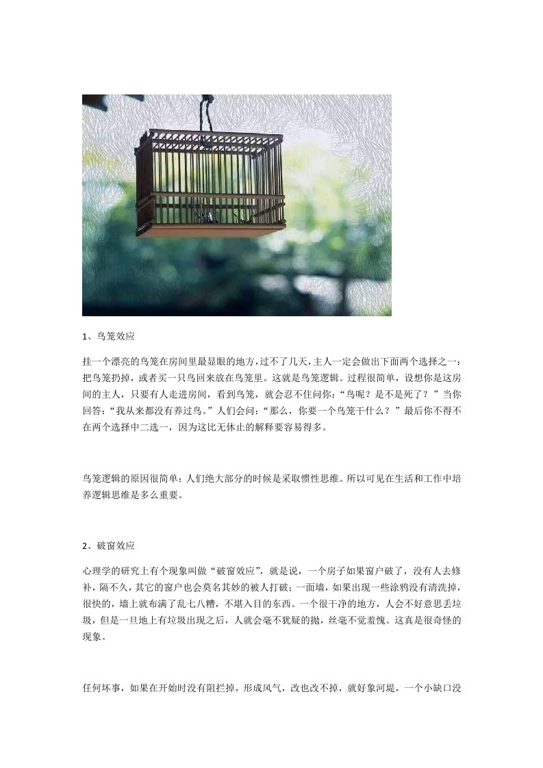 企业管理的十大效应