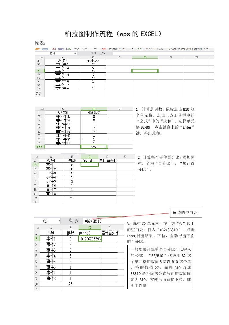 制作WPS版柏拉图