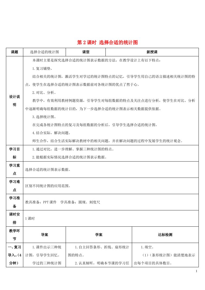 2023六年级数学上册7扇形统计图第2课时选择合适的统计图导学案新人教版