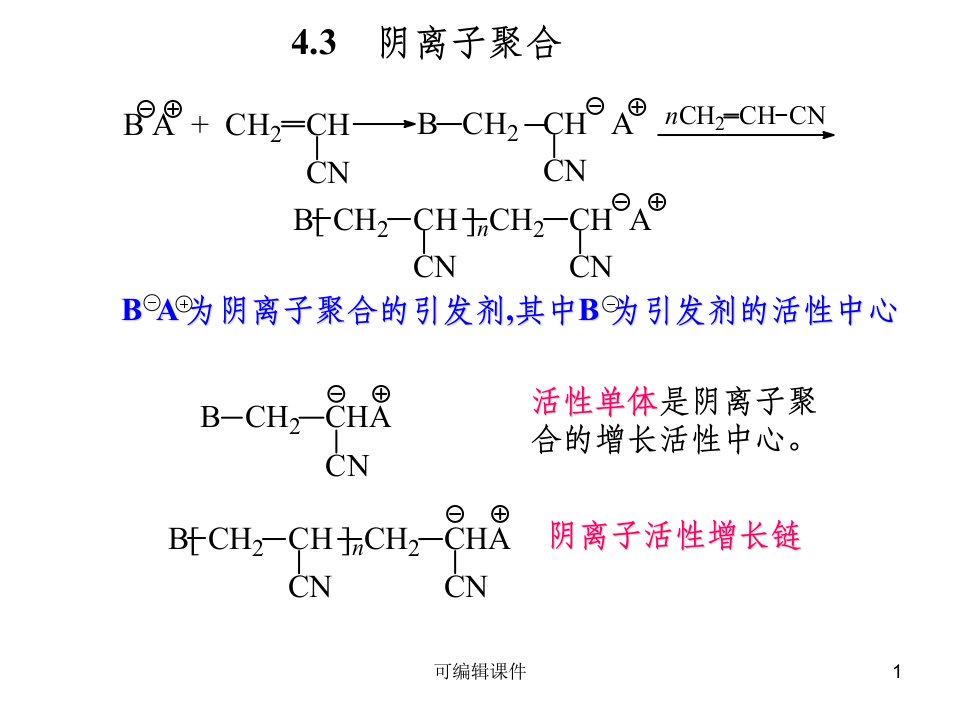 阴离子聚合ppt课件