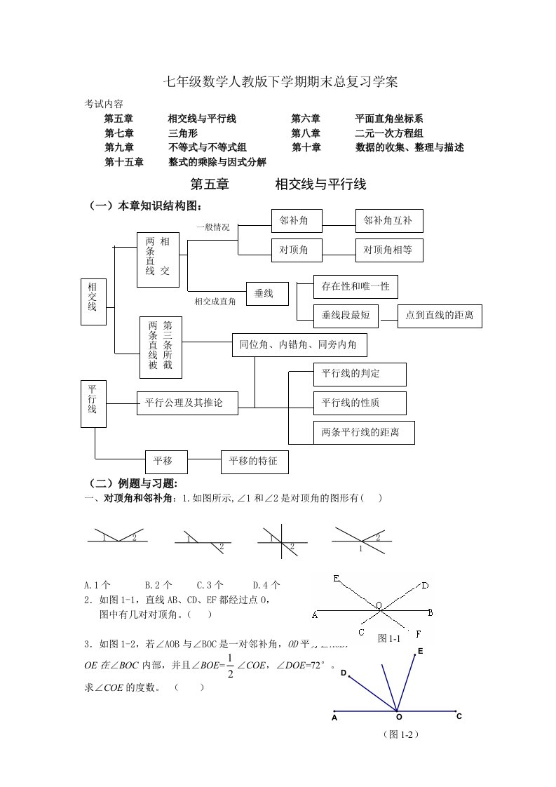 七年级下册人教版数学期末总复习教案与练习试卷(资料)