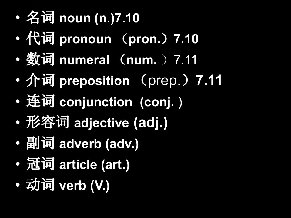 初中英语词性的讲解ppt课件