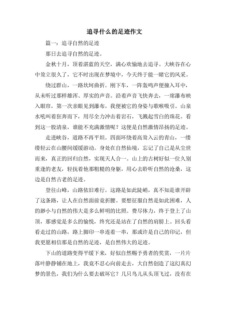 追寻什么的足迹作文