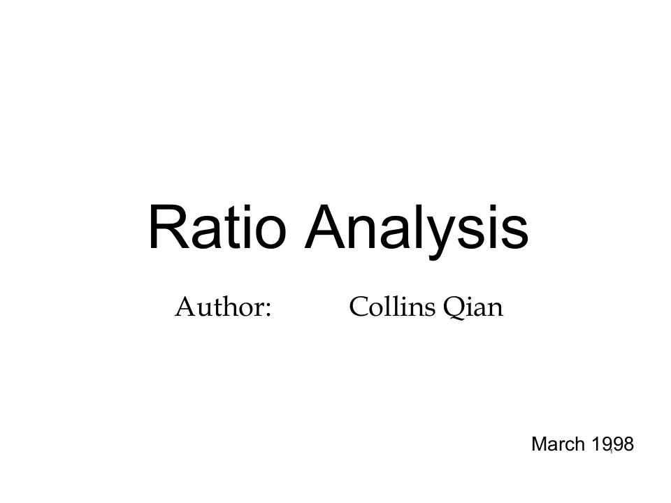 RatioAnalysis(英文版)