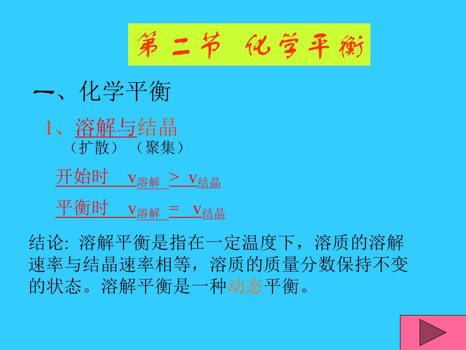 高二化学上学期课件高二化学平衡