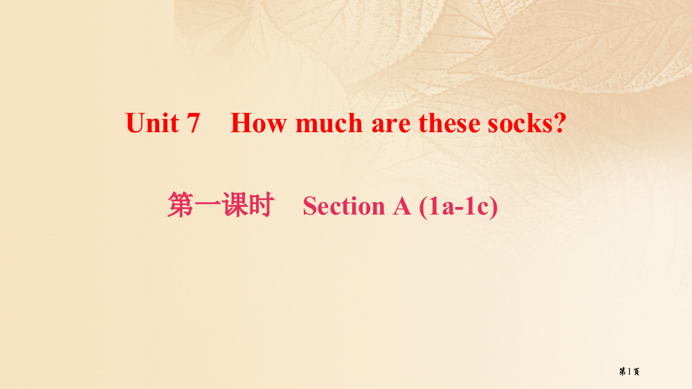 七年级英语上册-Unit-7-How-much-are-these-socks第一课时Section