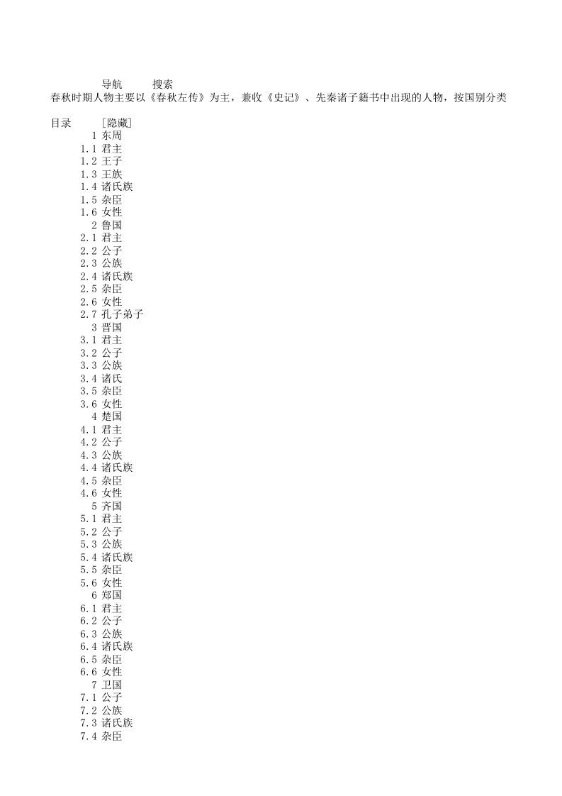 春秋战国人名列表