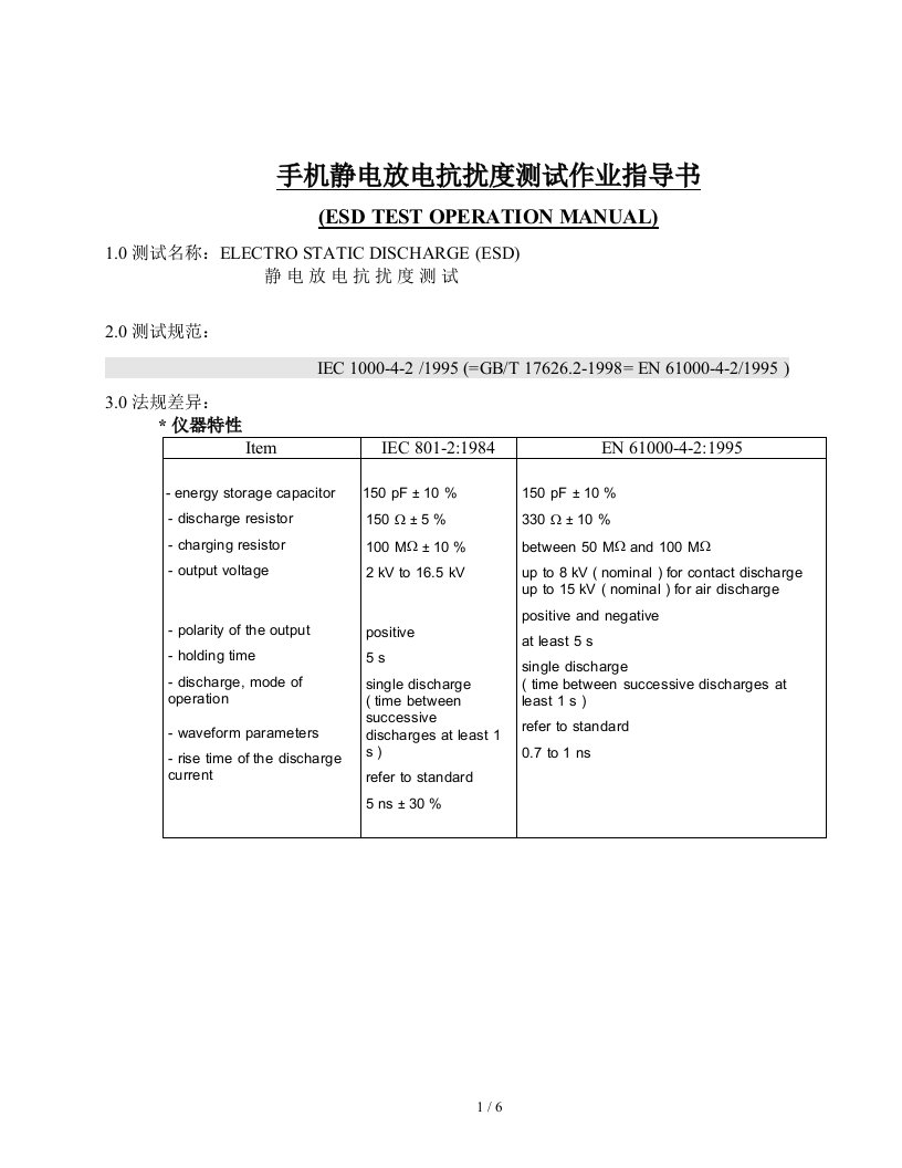 手机产品静电放电抗扰度测试指南