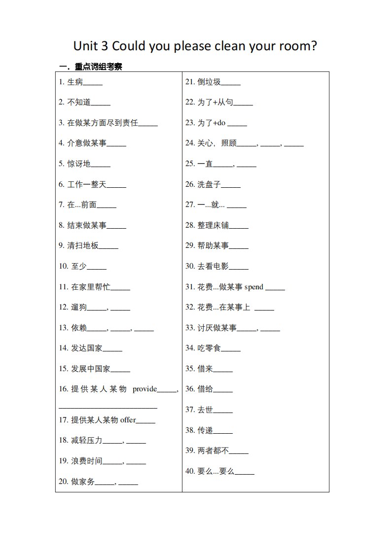 人教版八年级英语下册第三单元测试题Unit