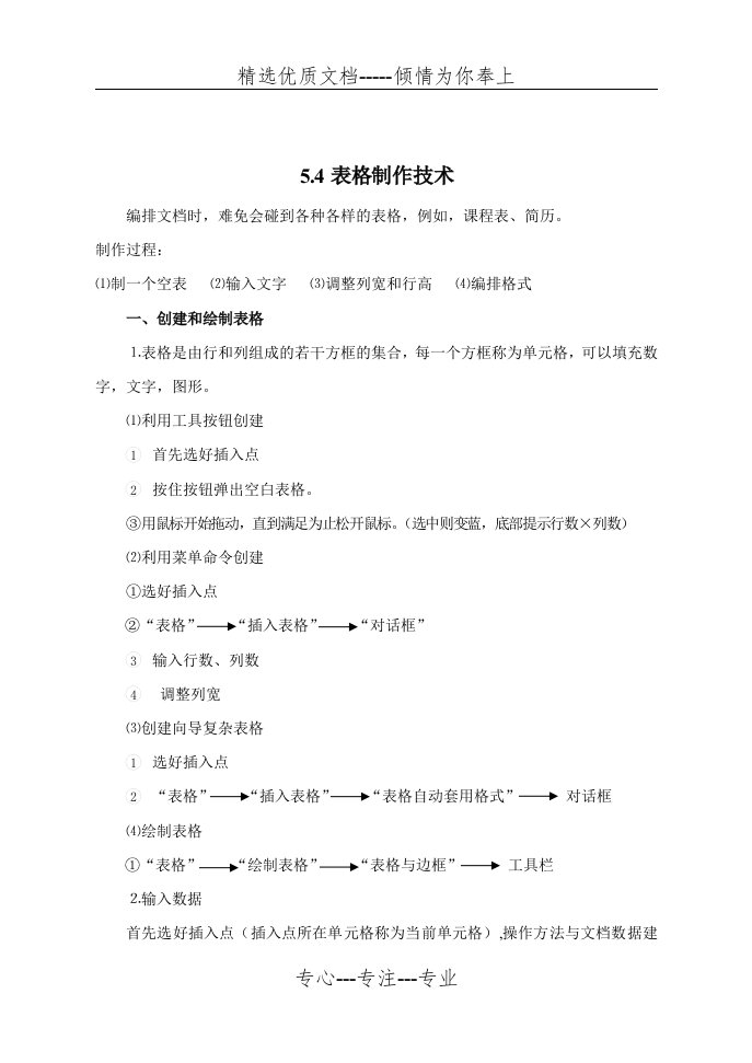 计算机基础教案——Word表格制作技术(共5页)