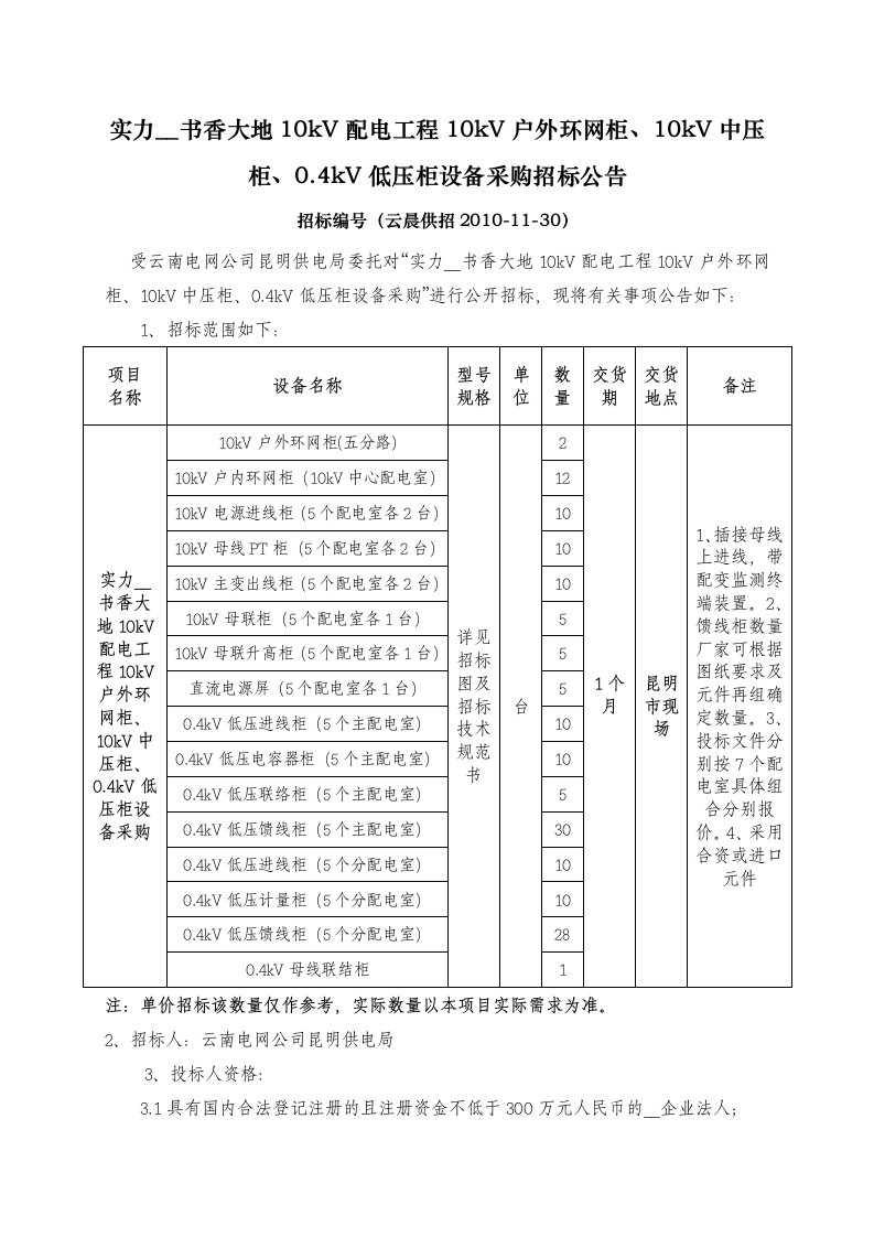 实力地产书香大地10kV配电工程10kV户外环网柜