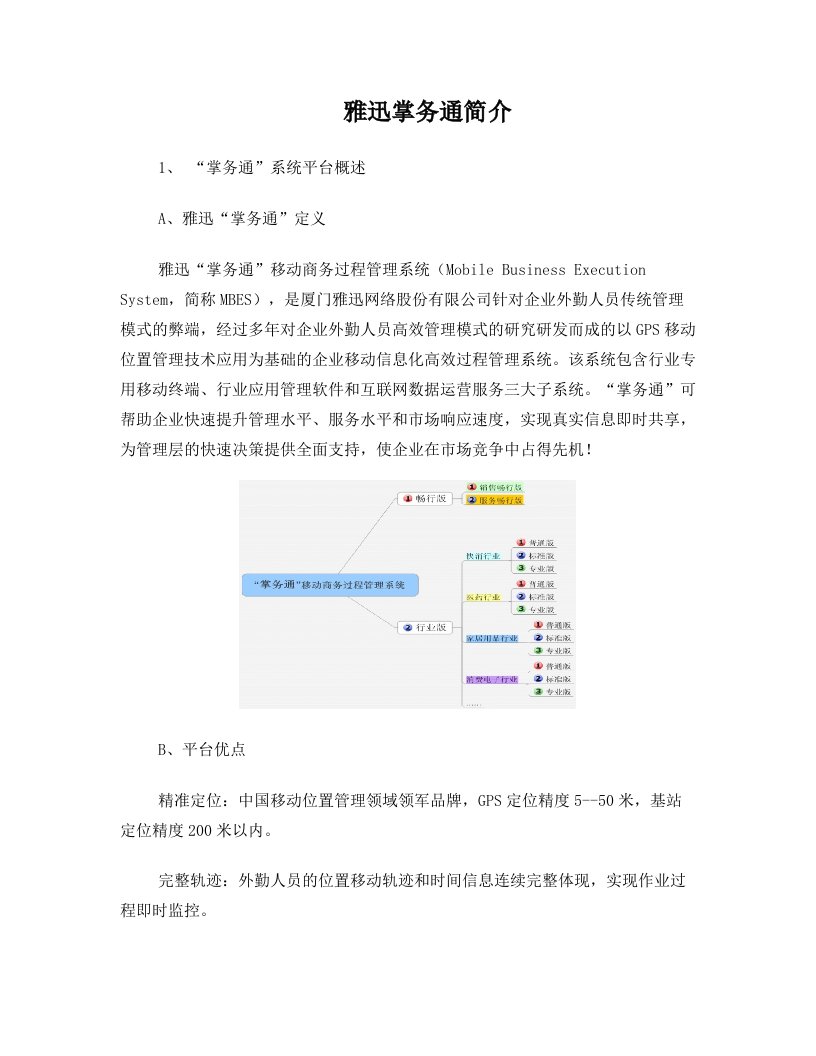 雅迅掌务通精简介绍