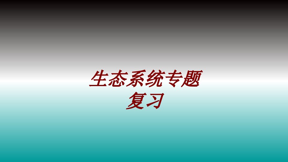 生态系统专题复习经典课件