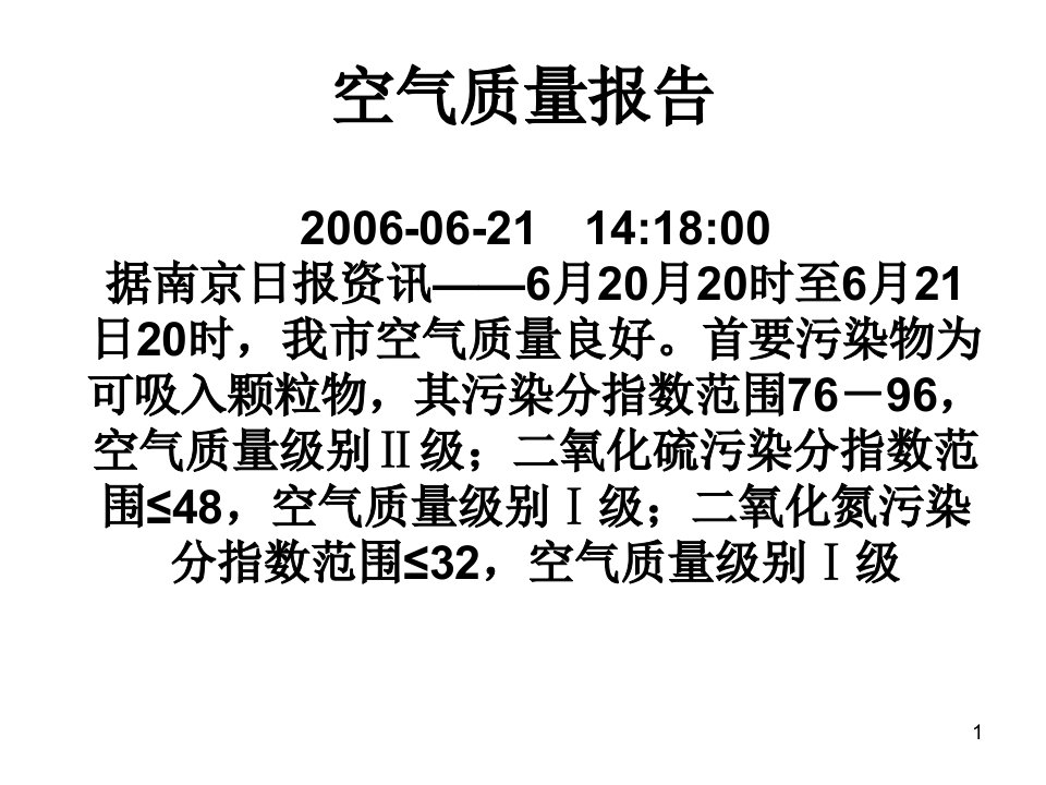 空气质量报告课件