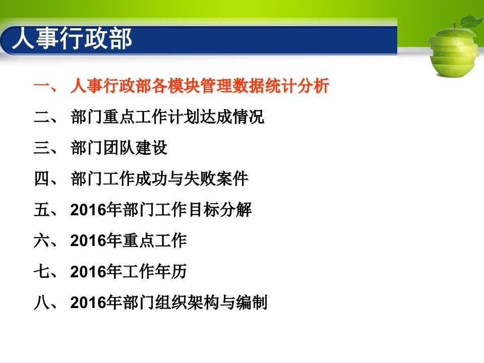 人事行政部年度述职报告(PPT62页)