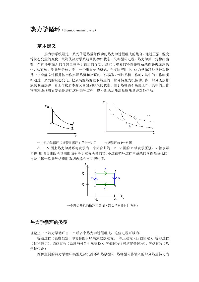 大学物理热力学循环