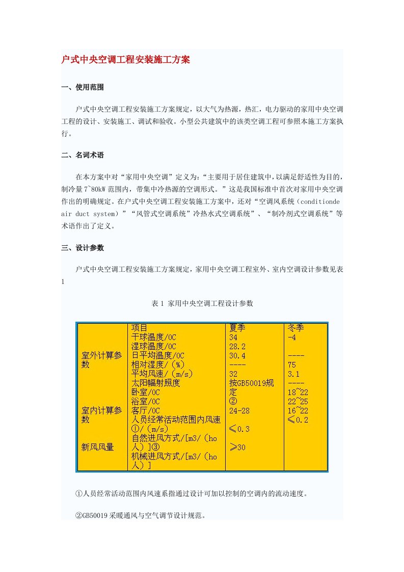 建筑工程管理-户式中央空调工程安装施工方案