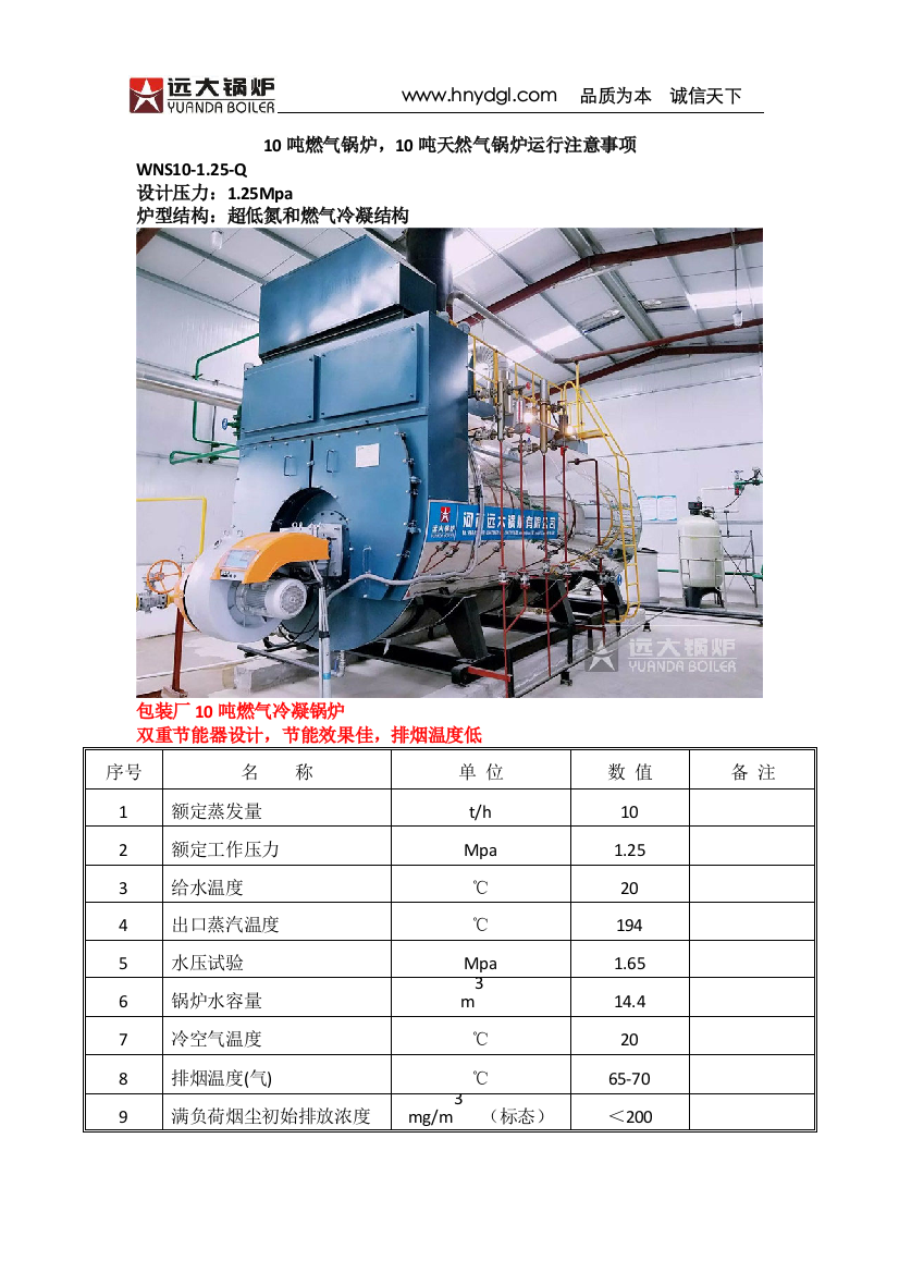 10吨燃气锅炉10吨天然气锅炉运行注意事项