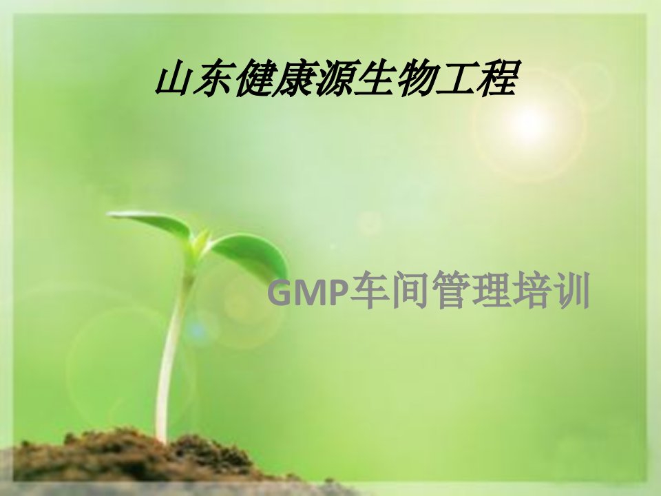 GMP车间管理培训