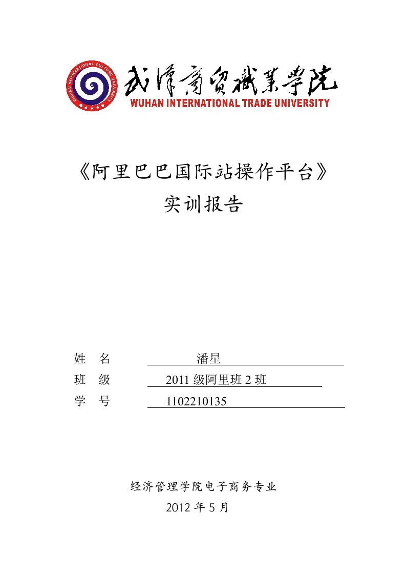 《阿里巴巴操作平台》实训报告