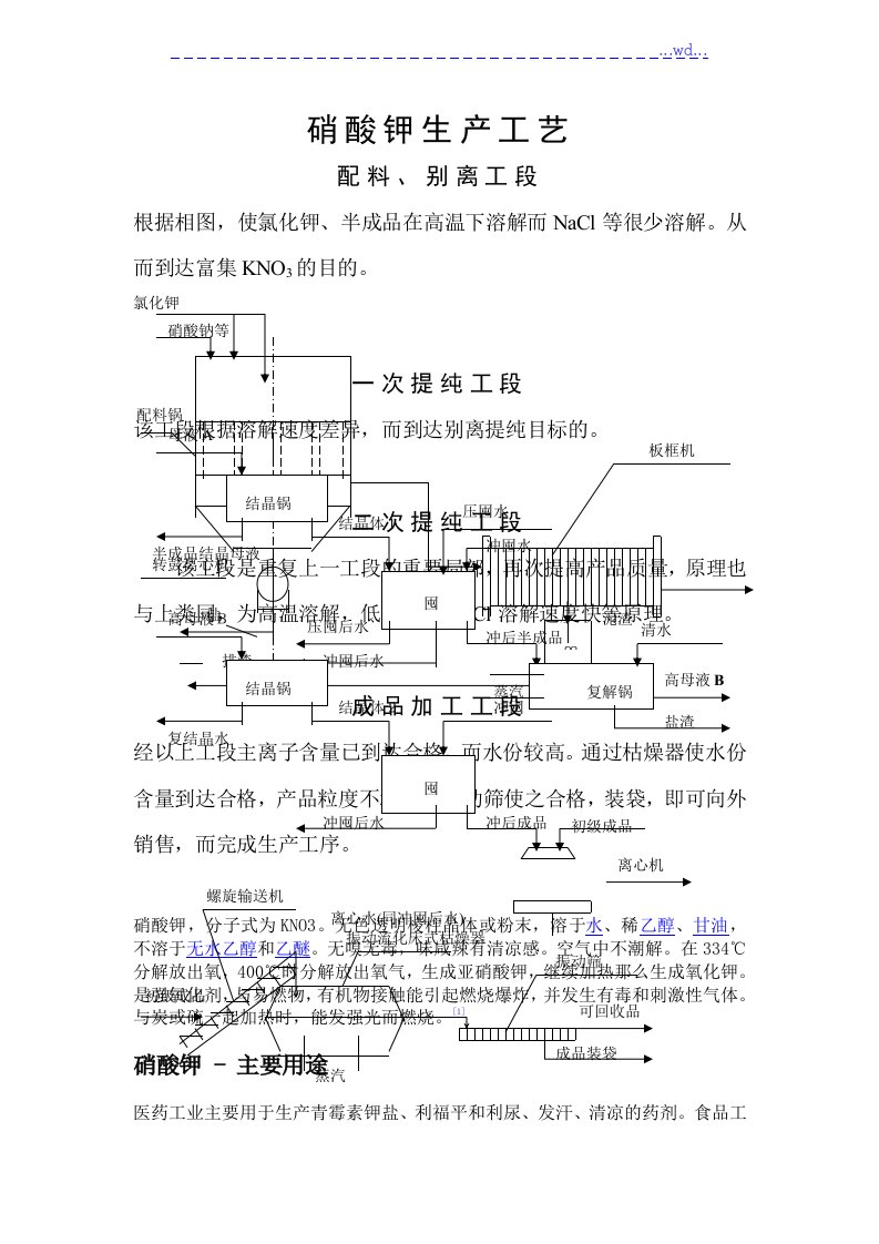 硝酸钾生产工艺设计