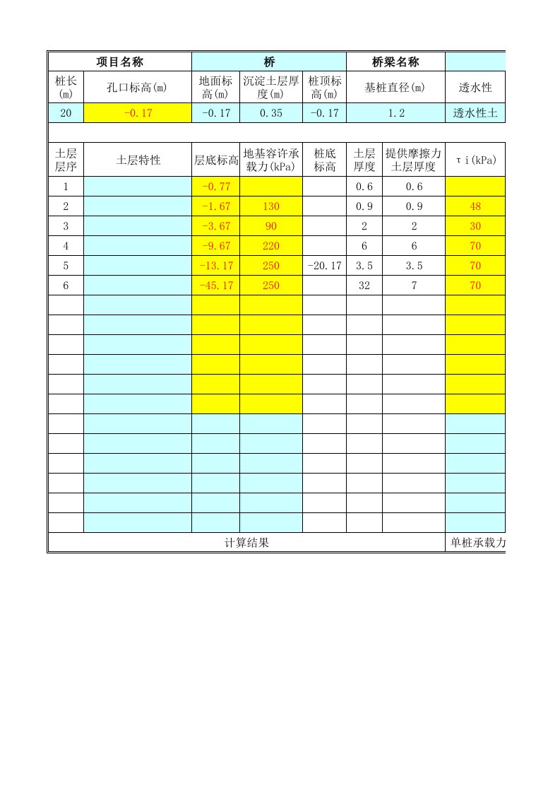 钻孔灌注桩单桩承载力计算