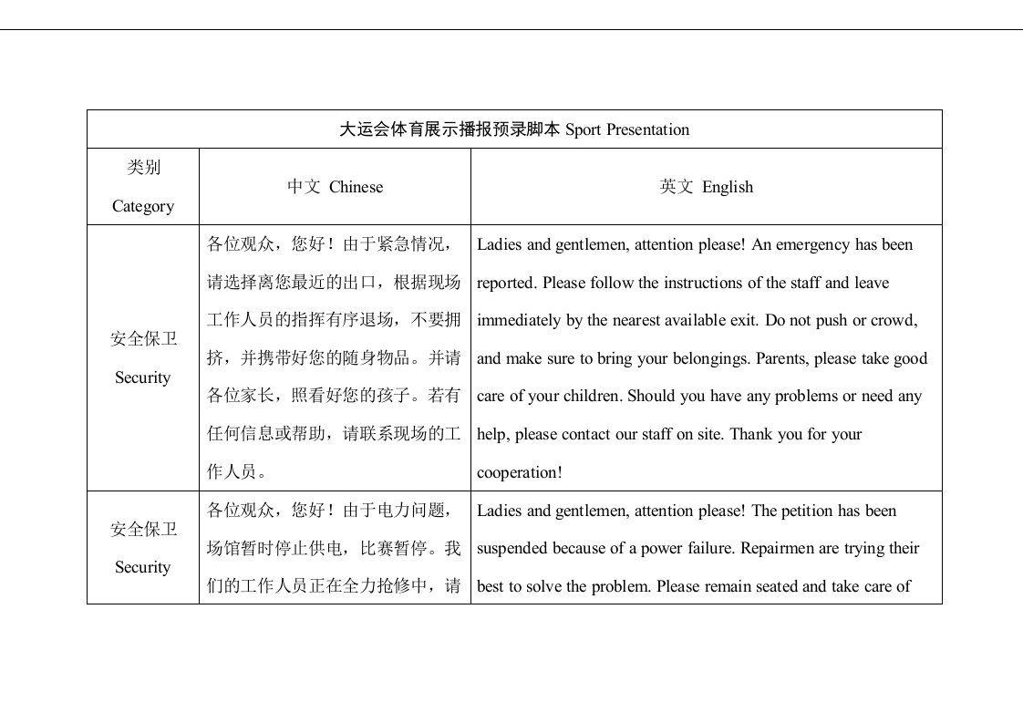 体育展示播报脚本场馆介绍及部分