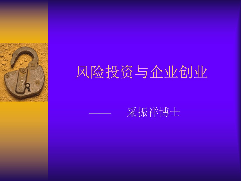 风险投资与企业创业