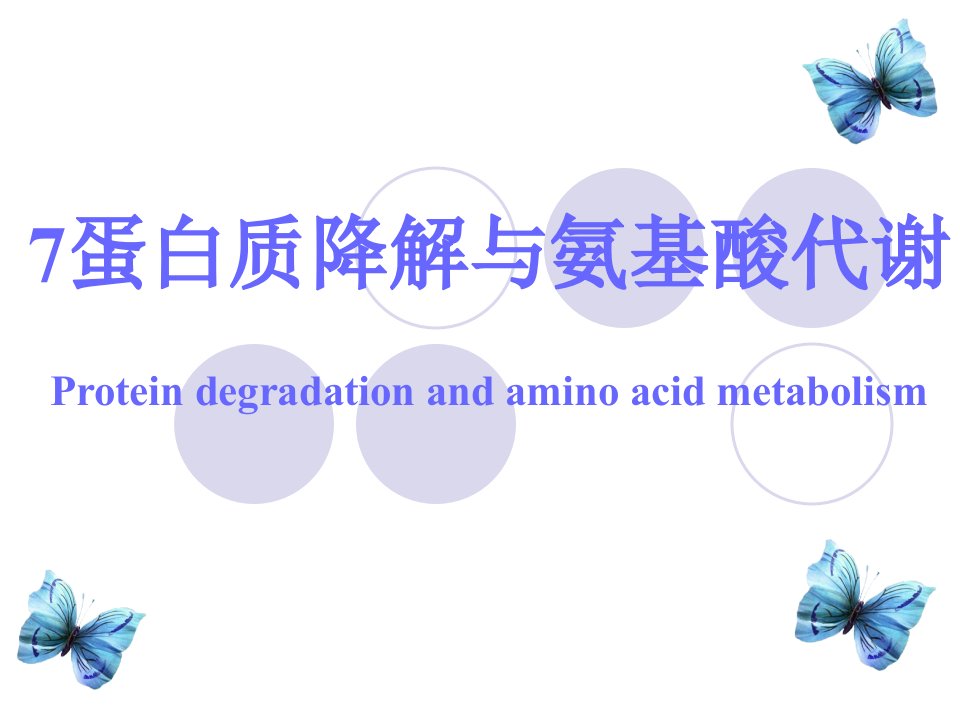 蛋白质降解与氨基酸代谢