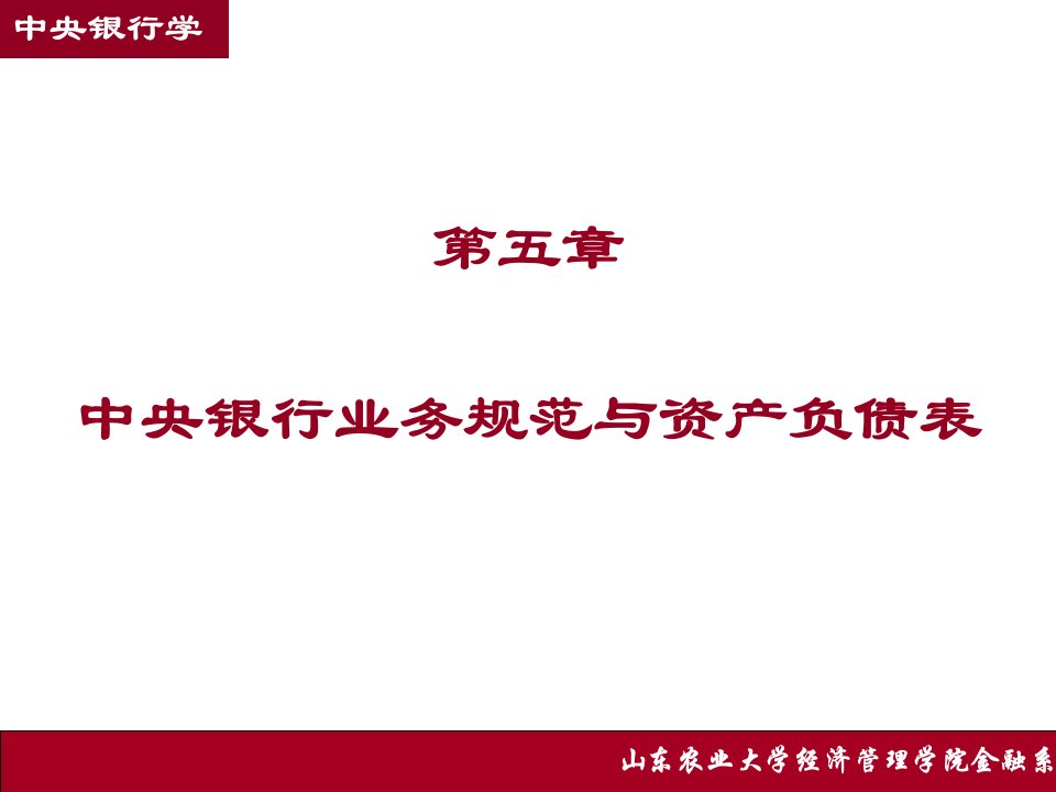 [精选]市场营销第5章中央银行业务规范与资产负债表