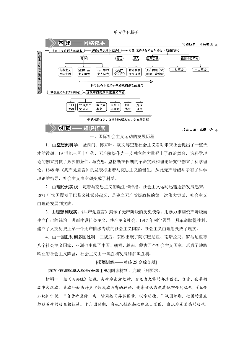 2021版高考历史（岳麓版专题史）一轮复习学案：单元优化提升