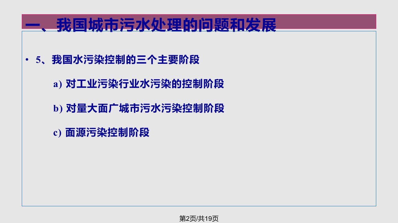 我国城市污水处理技术的发展现状