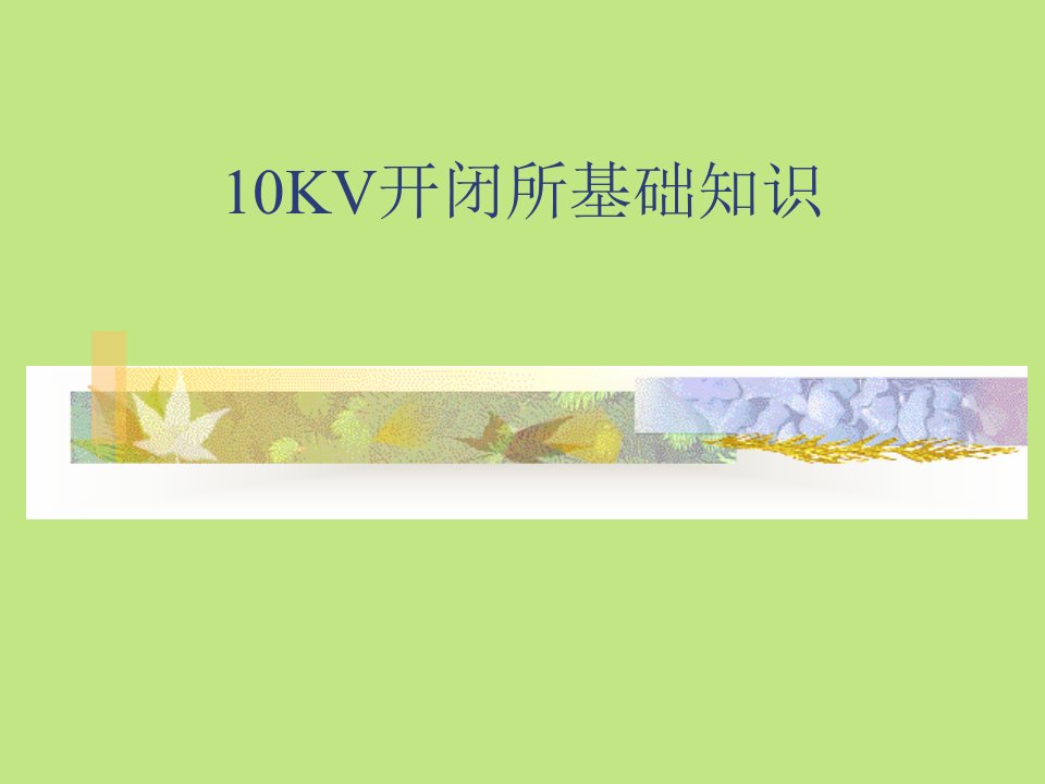 10KV开闭所基础知识