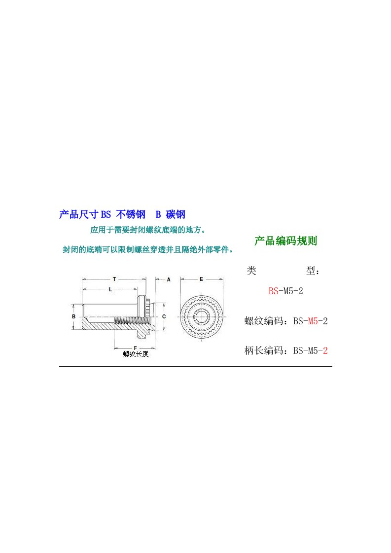 压铆螺母柱PEM标准