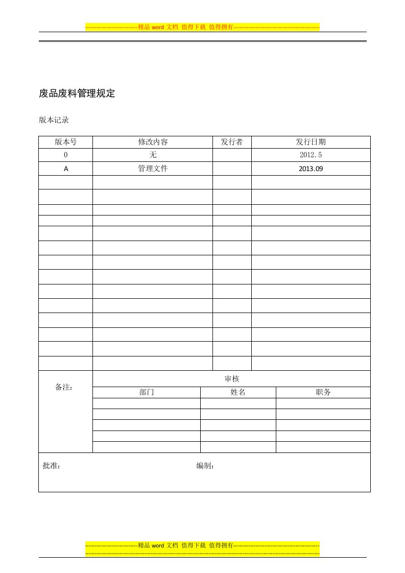 废品废料管理规定