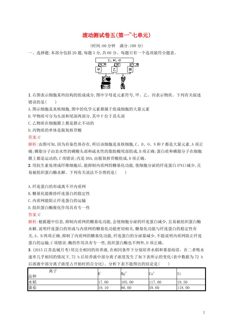 高优指导高三生物一轮复习