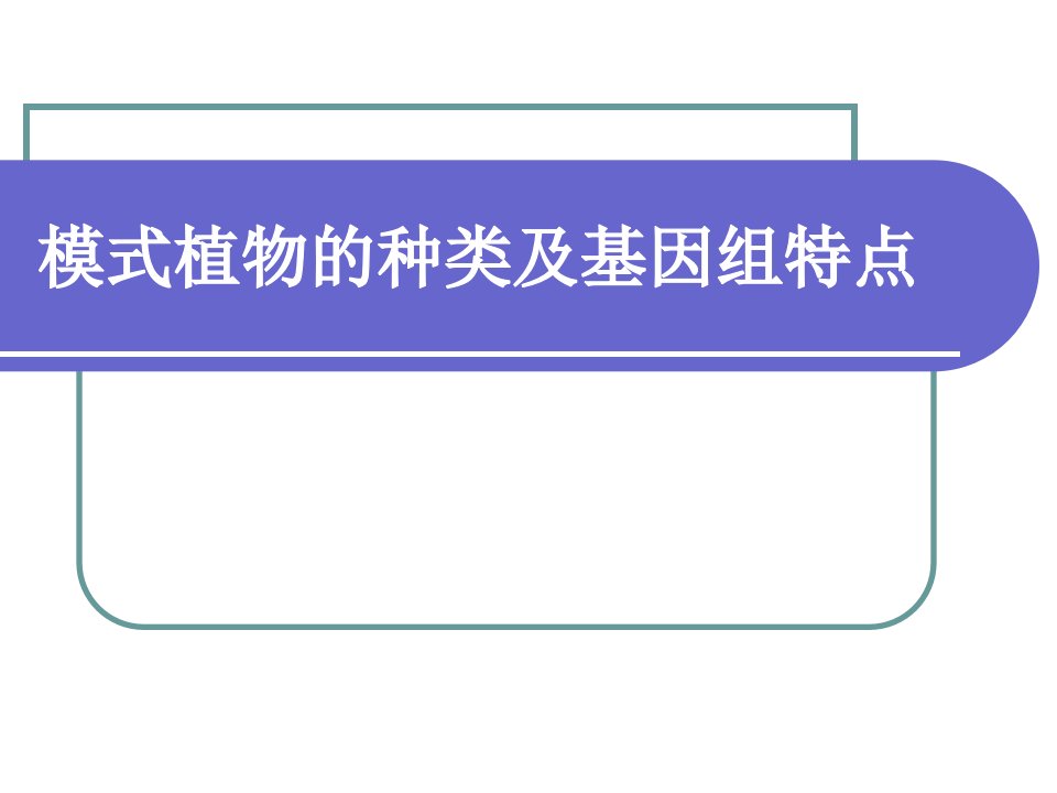 模式植物的种类及基因组特点