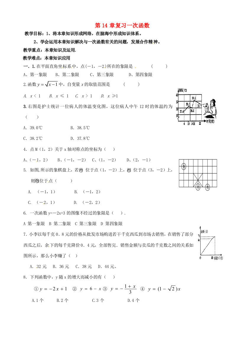 （小学中学试题）八年级数学(第14章