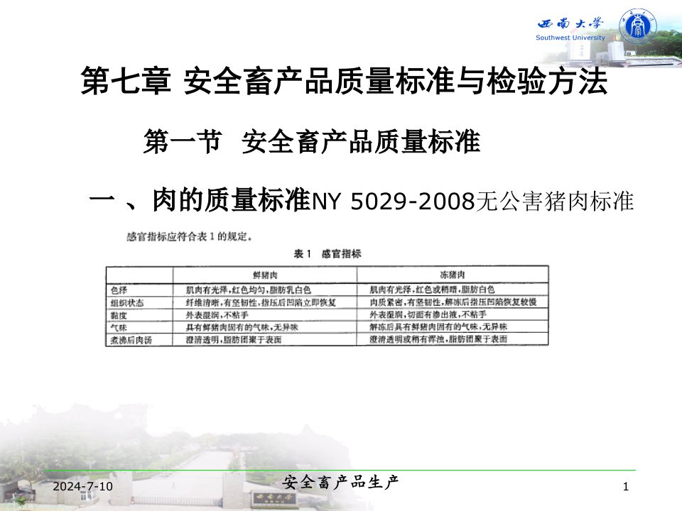 第七章安全畜产品质量标准与检验方法