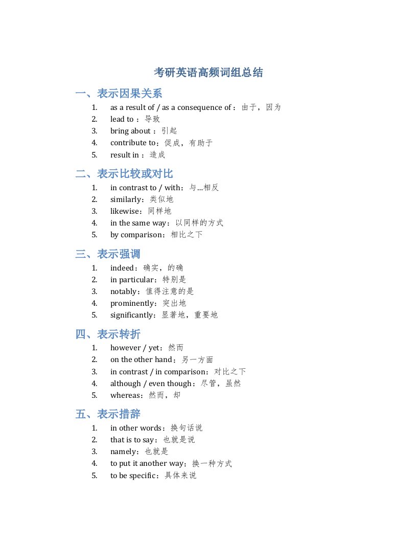 考研英语高频词组总结33