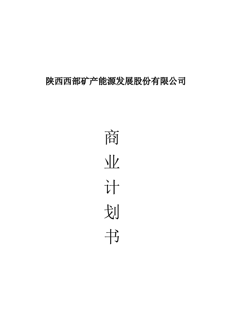 矿产能源公司商业计划书