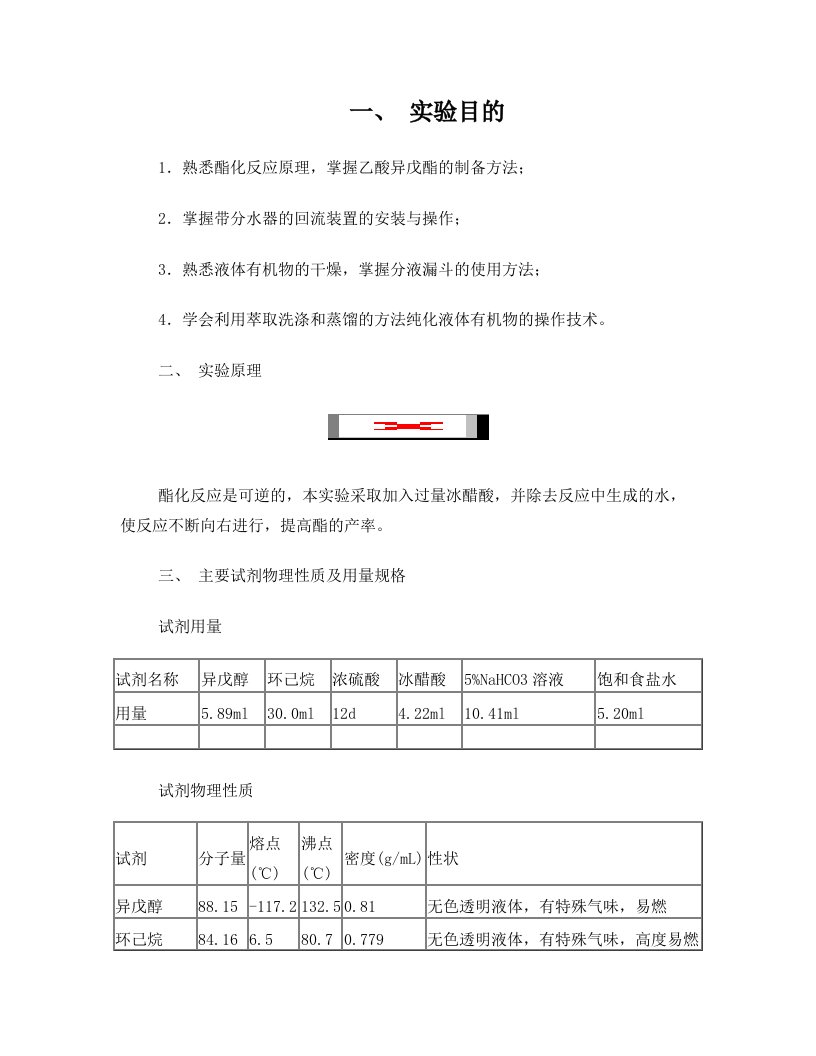 乙酸异戊酯的制备