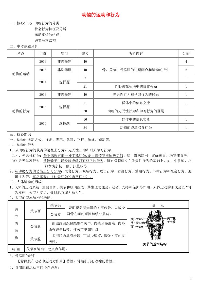 中考生物会考总复习