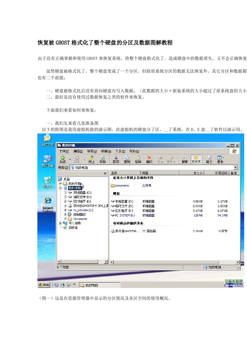 恢复被GHOST格式化了整个硬盘的分区及数据图解教程