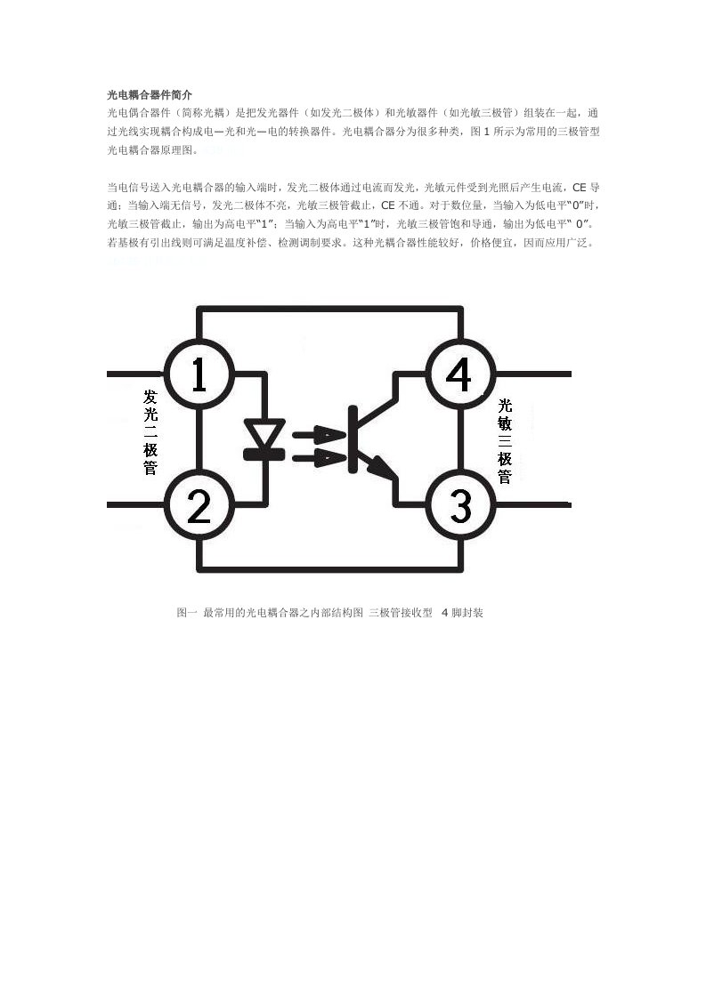 光电耦合器工作原理