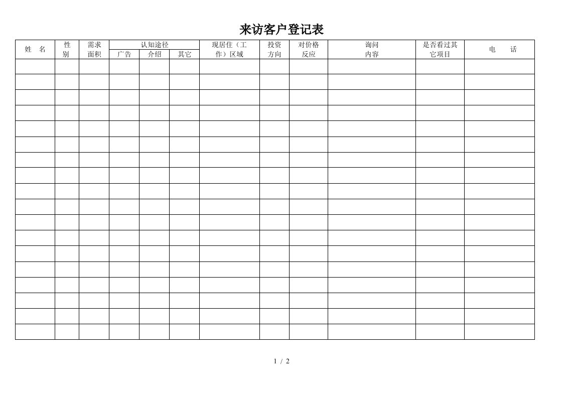 业务员客户统计表格大全17