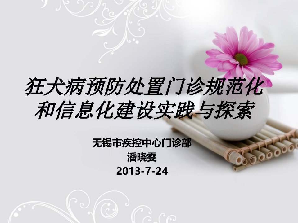 狂犬病预防处置门诊规范化和信息化建设的实践与探索-潘晓雯