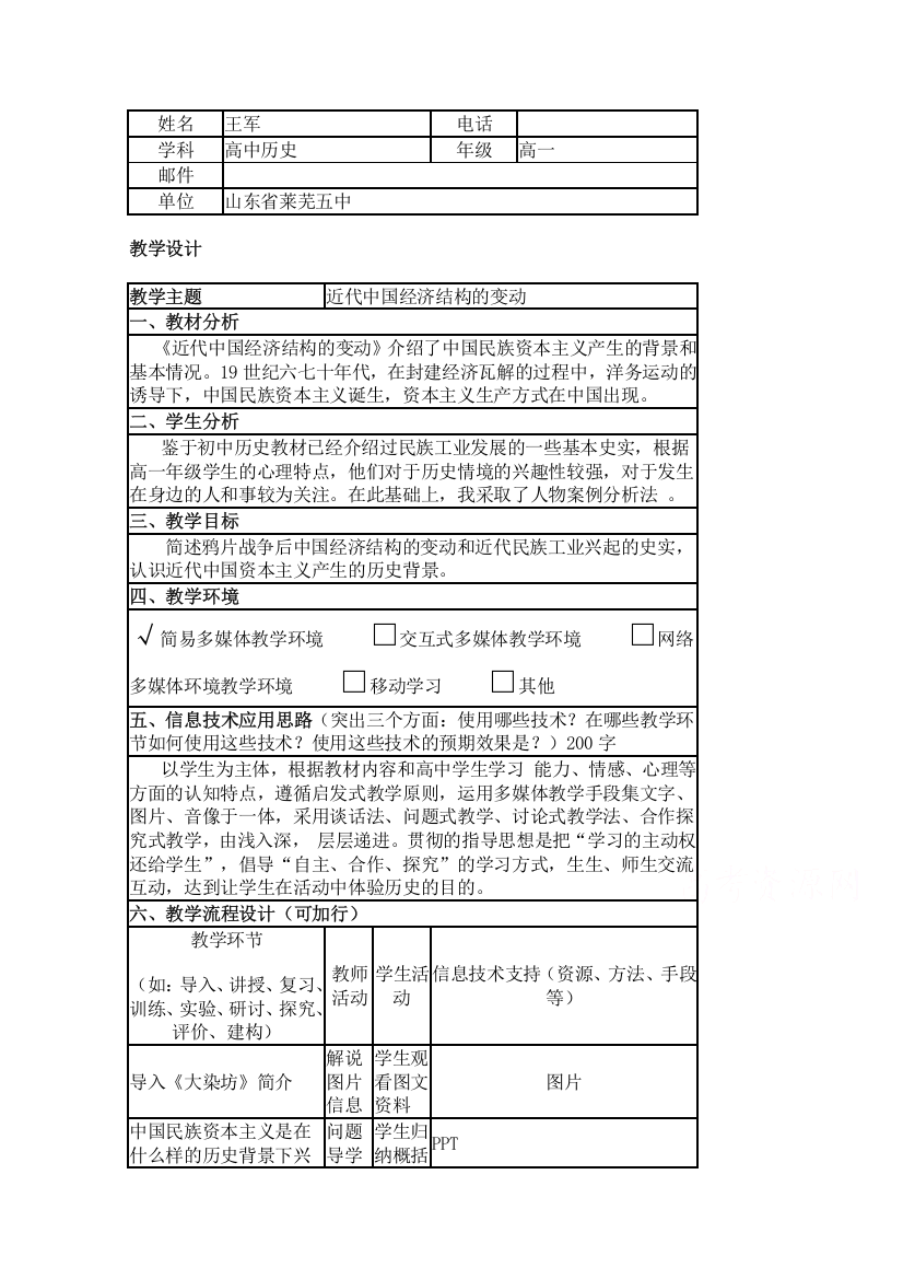 2015年山东教师全员远程研修优秀作业