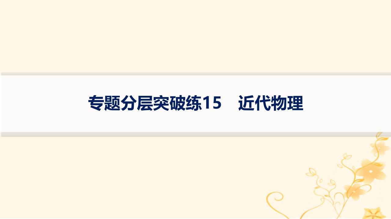 适用于新高考新教材2024版高考物理二轮复习专题分层突破练15近代物理课件