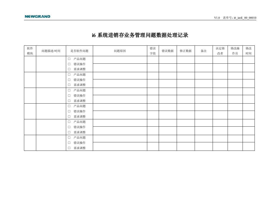 进销存管理问题数据处理记录